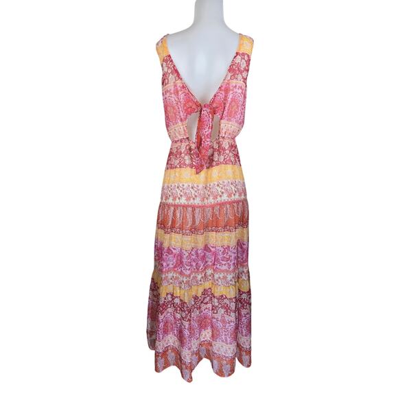 Gabby Style Bohemian Gypsy Flirty Sleeveless Tiered Ruffle Women's Maxi Dress 8 - Picture 3 of 5